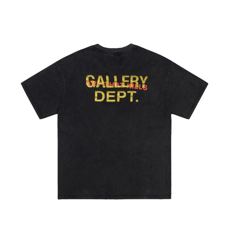 Gallery Dept T-shitrs Vintage Distressed Skull Print Short Sleeve