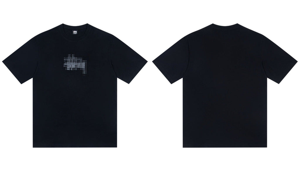 Stussy Stacked Lines Script Chest Graphic Short Sleeve Tee
