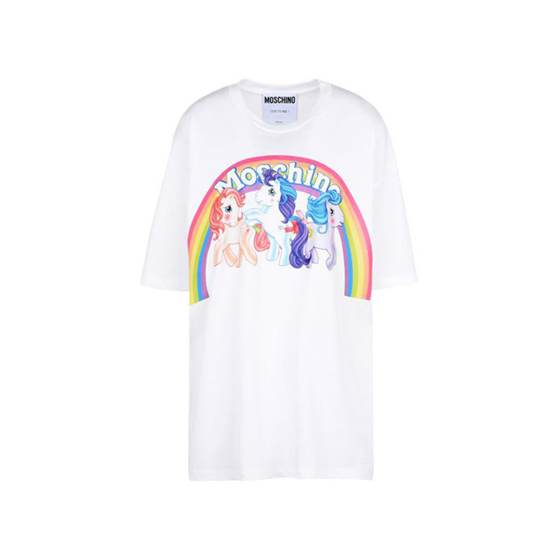 Moschino T-shirt Bear Pattern T-shirt Short Sleeve Couple Style