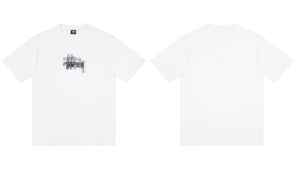Stussy Stacked Lines Script Chest Graphic Short Sleeve Tee