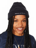 NAVY EMBROIDERED BEANIE