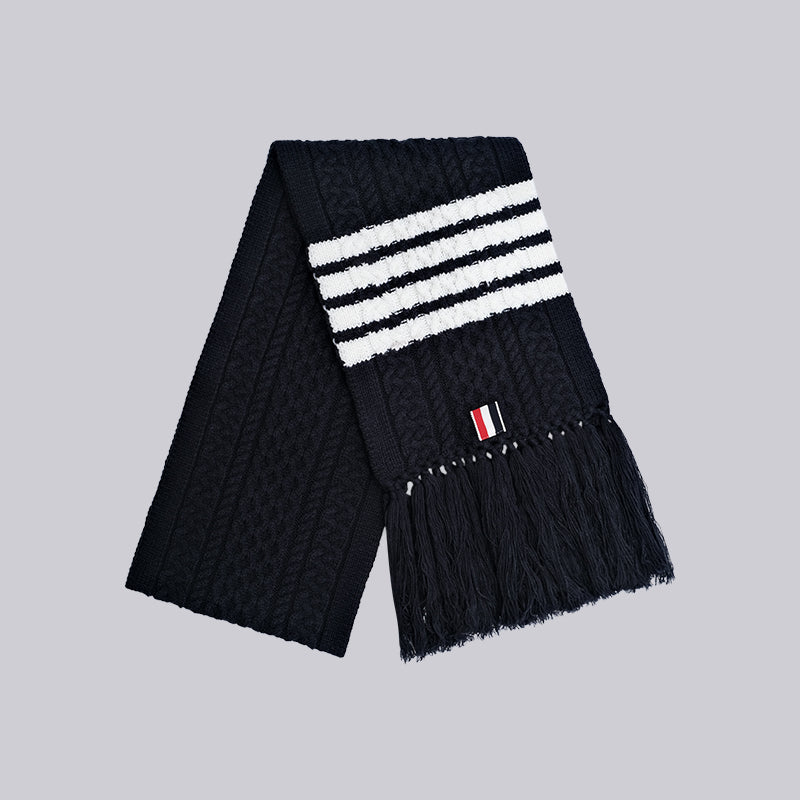 Couple knitted cable sweater scarf