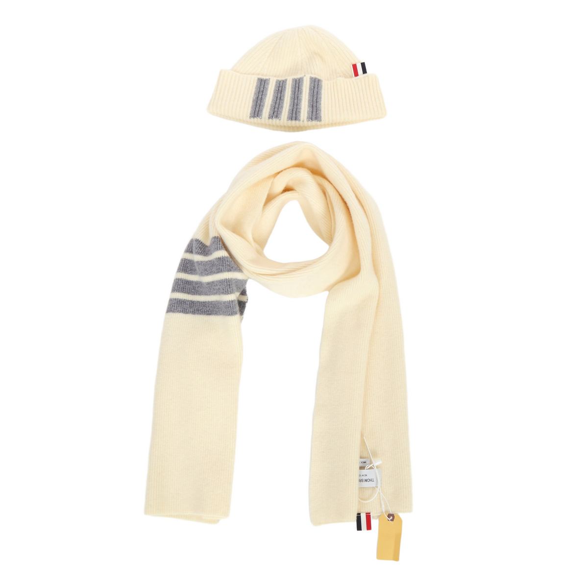 Four stripes scarf hat autumn and winter