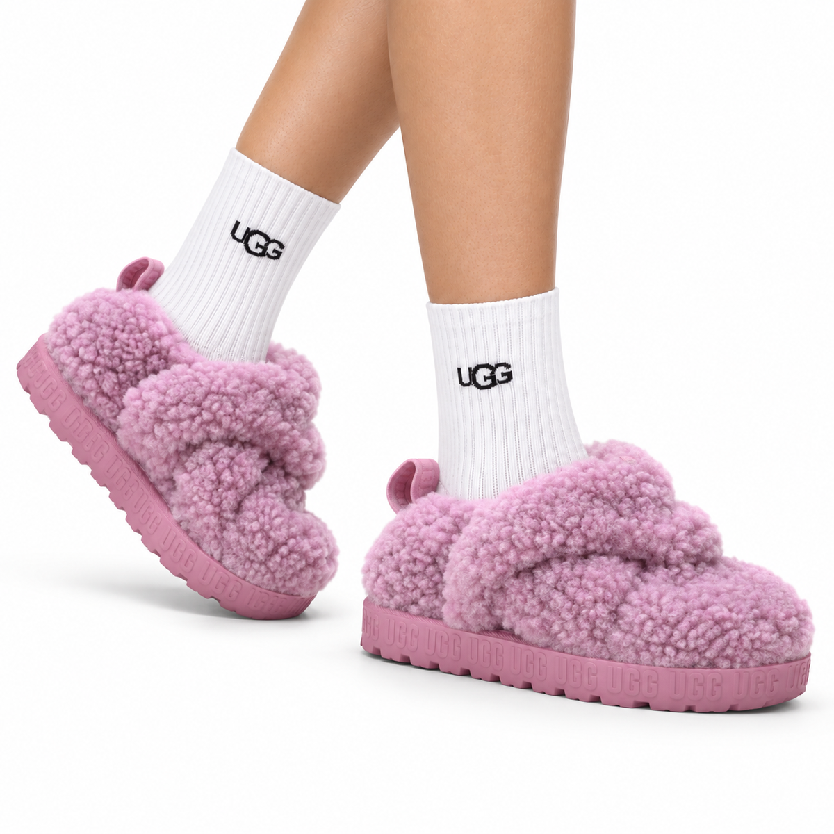 UGG Slipper Evolution Fluffy Platform Slides