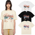 Rhude T-shirts Cannes Beach Coconut Printing Cotton Casual Short Sleeves Men and Women