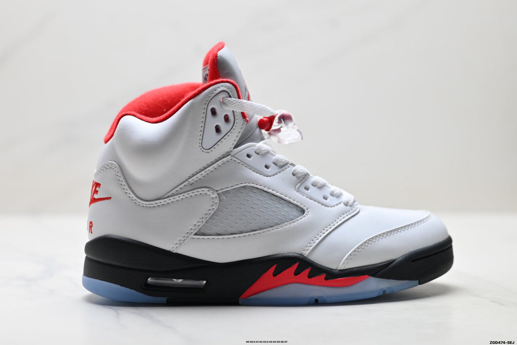 Air Jordan 5 Retro White Fire Red Ice Sneakers