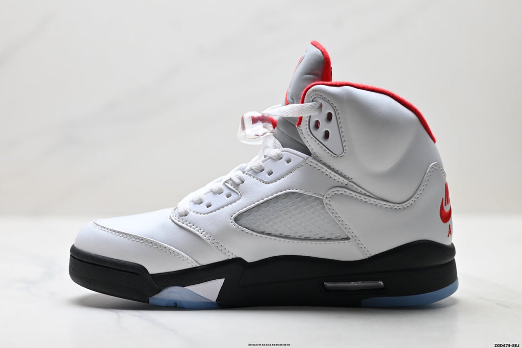 Air Jordan 5 Retro White Fire Red Ice Sneakers