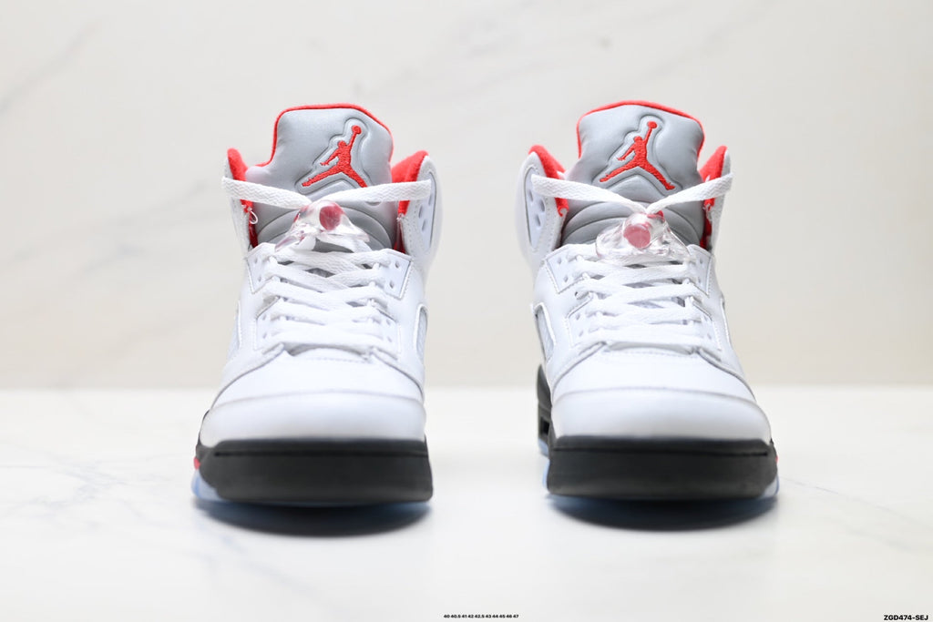 Air Jordan 5 Retro White Fire Red Ice Sneakers
