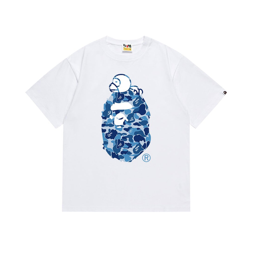 BAPE Blue Camo Ape Head Graphic T-Shirt