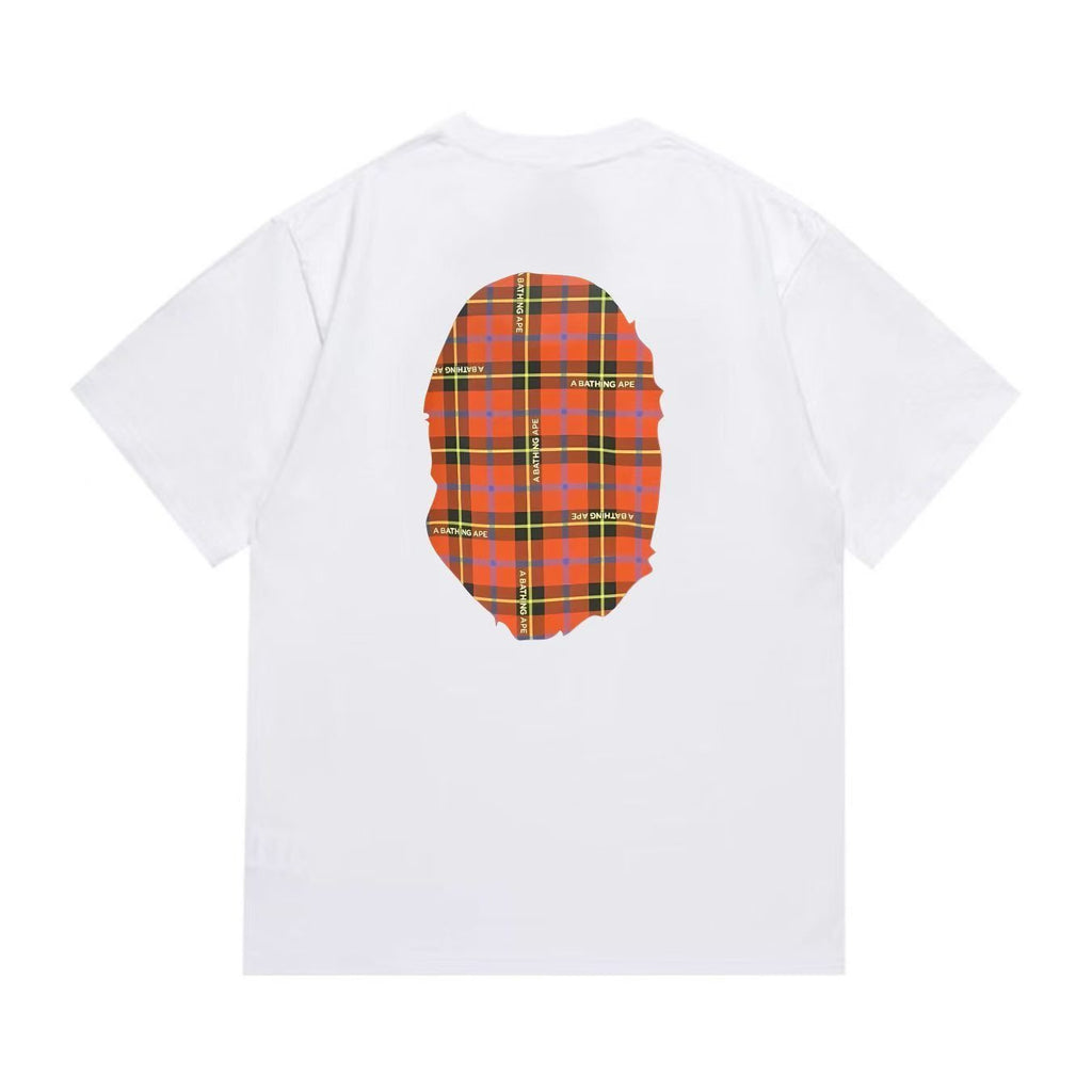 BAPE Plaid Ape-Head Graphic T-Shirt