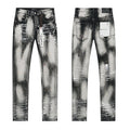 Purple Brand Washed Distressed Paint-Effect Jeans