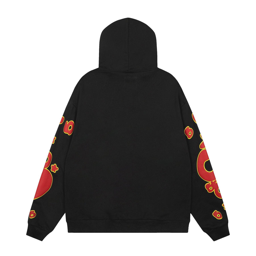 Sp5der Red & Yellow Graphic Hoodie