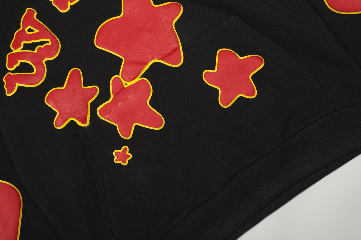 Sp5der Red & Yellow Graphic Hoodie