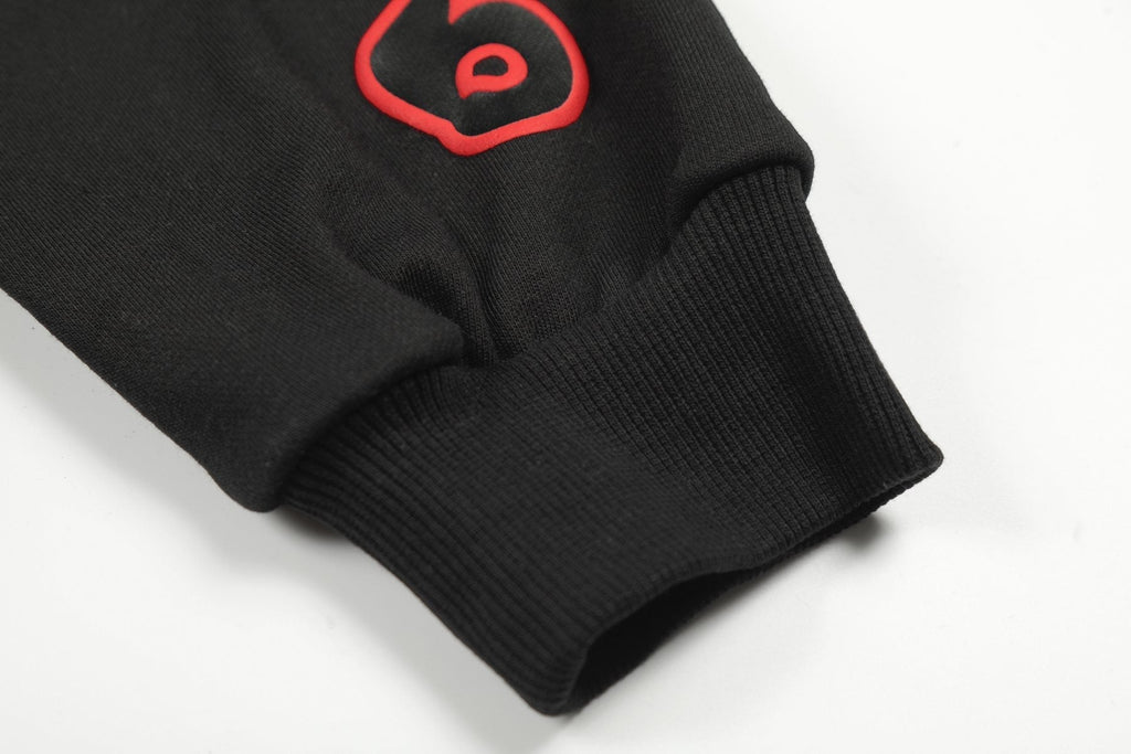 Sp5der Black Red Outline Star Graphic Hoodie