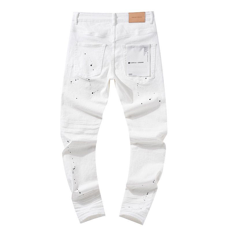 Purple Brand Paint-Splatter Distressed Jeans