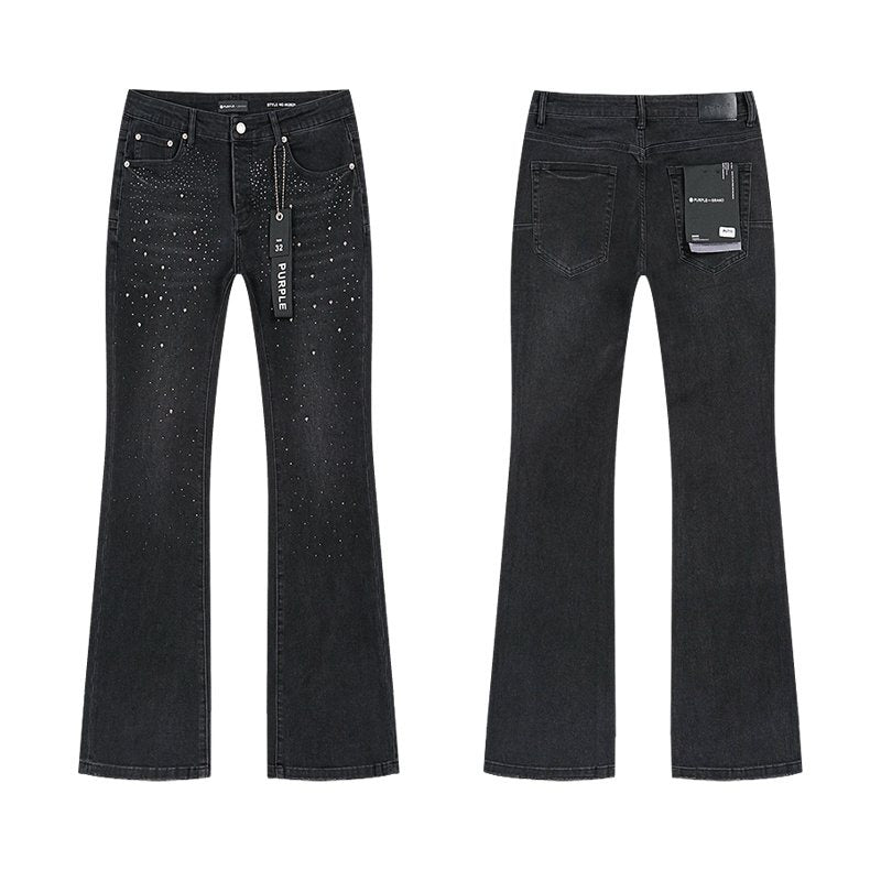 Purple Brand Rhinestone Flare Jeans