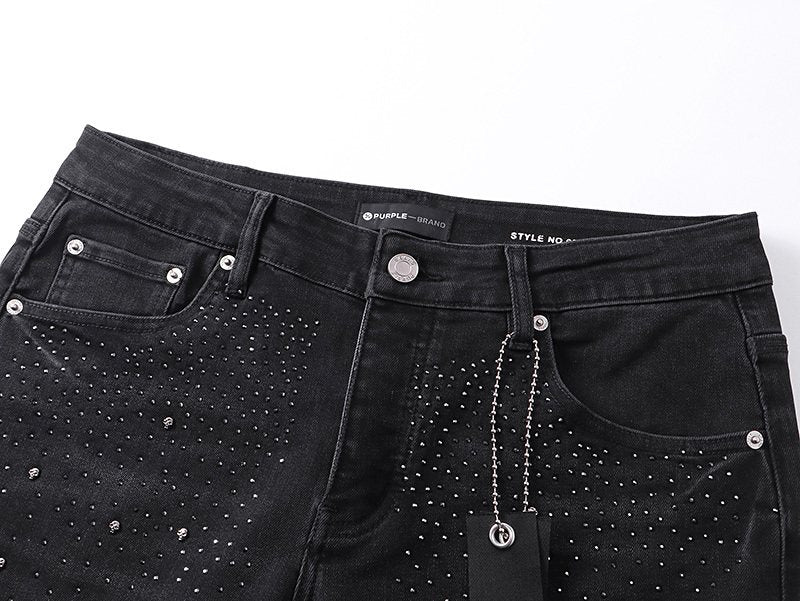 Purple Brand Rhinestone Flare Jeans