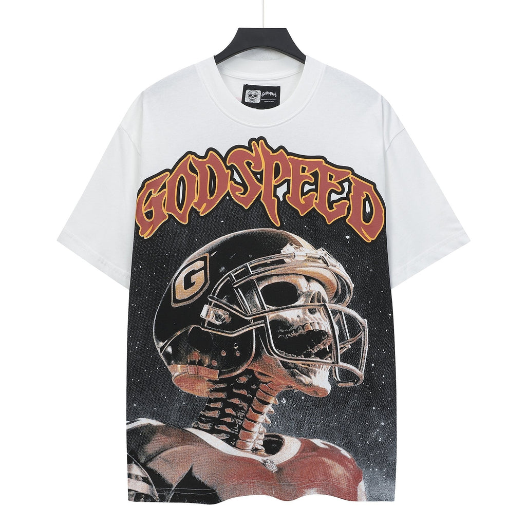 Godspeed Football Skeleton Graphic Short-Sleeve T-Shirt