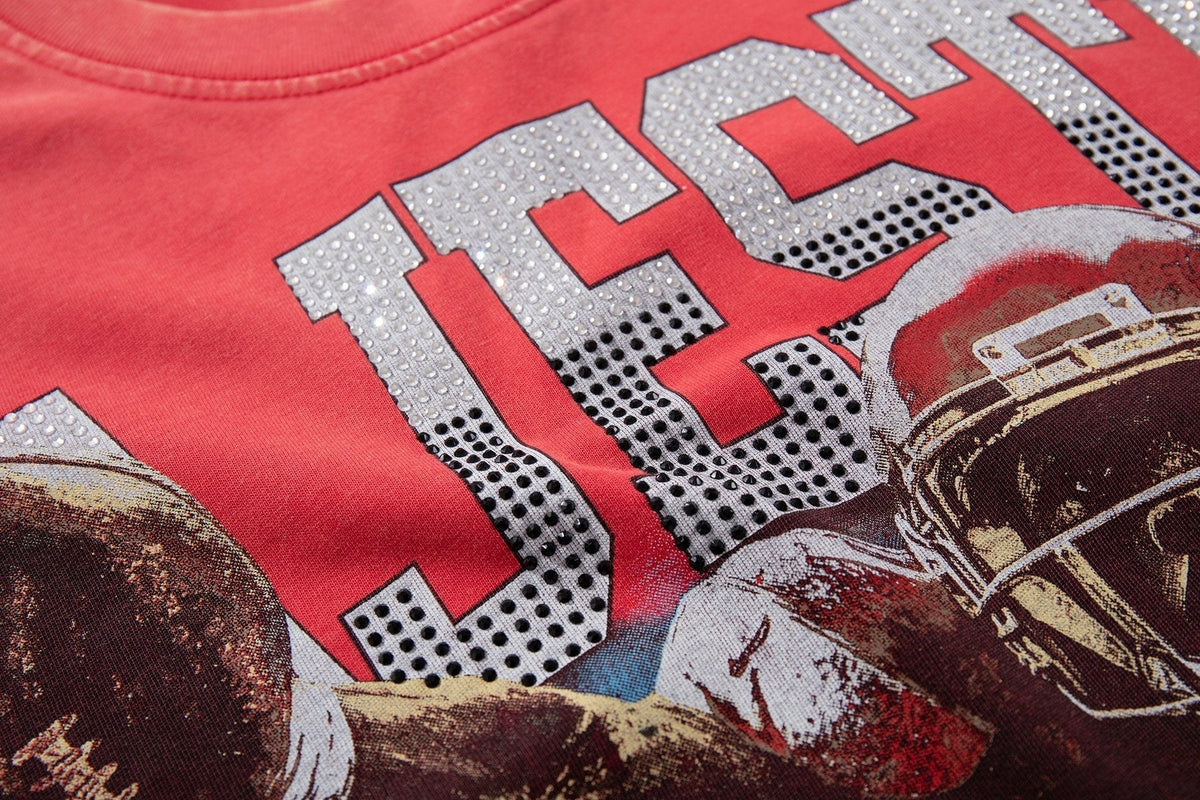 MAJESTIK Football Bear Graphic Short-Sleeve T-Shirt