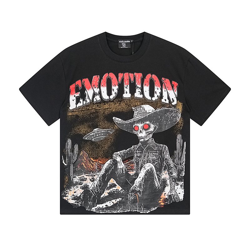 MIXED EMOTION Cowboy Graphic Short-Sleeve T-Shirt