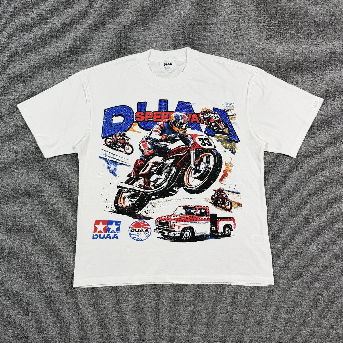DUAA Speedway Motorcycle Racing Graphic T-Shirt