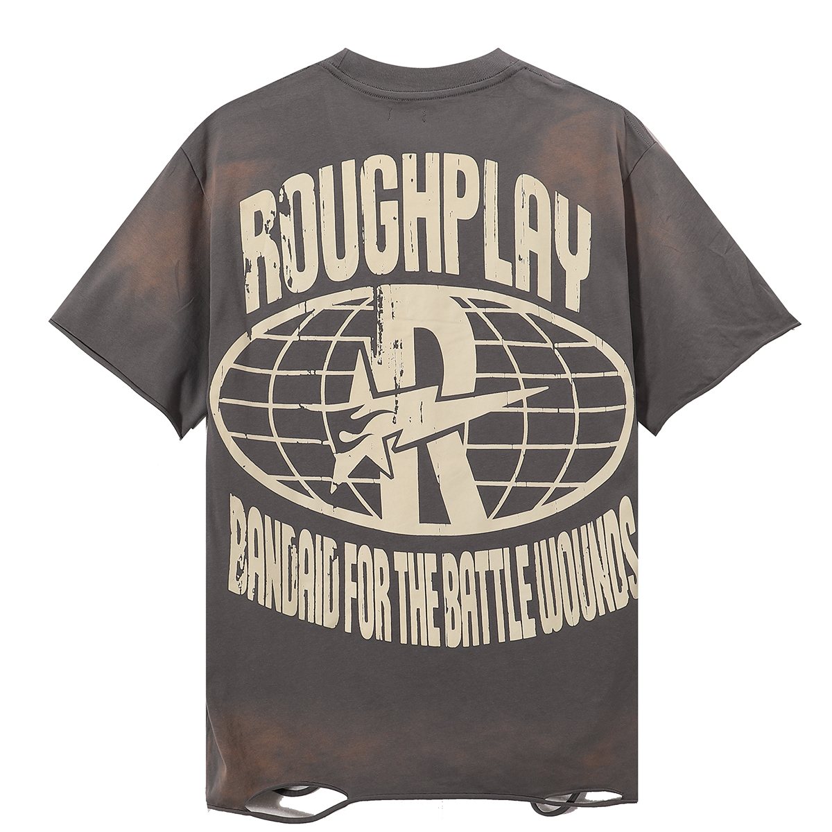 Rough Play Rock Hand Guitar Rhinestone Graphic T-Shirt