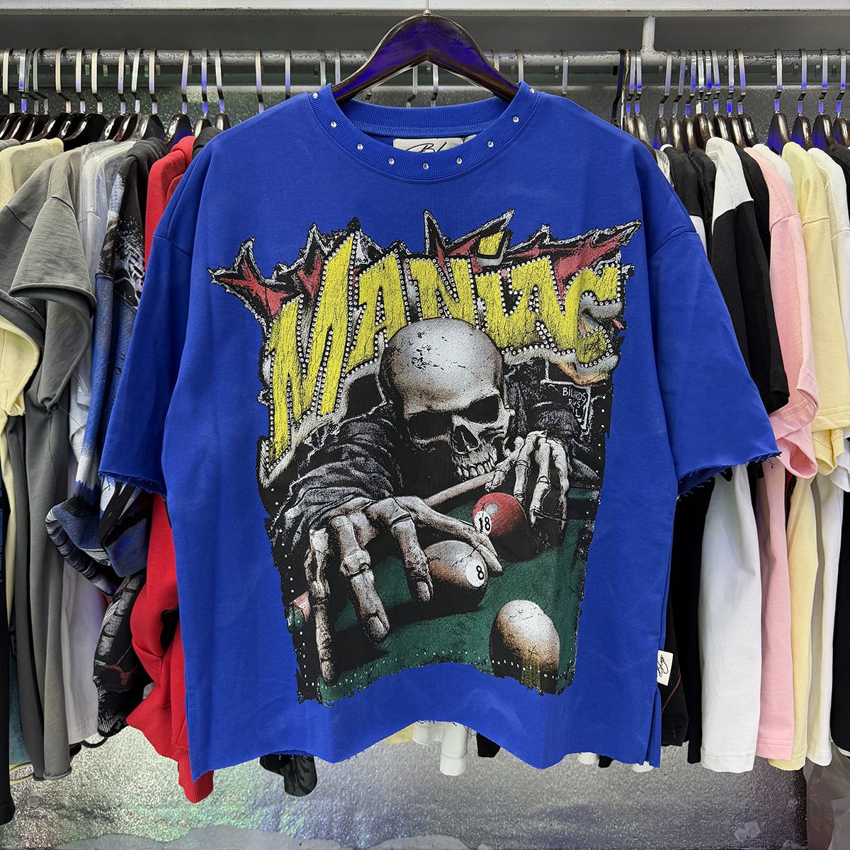 BKYS Revival Maniac Skull Billiards Graphic T-Shirt