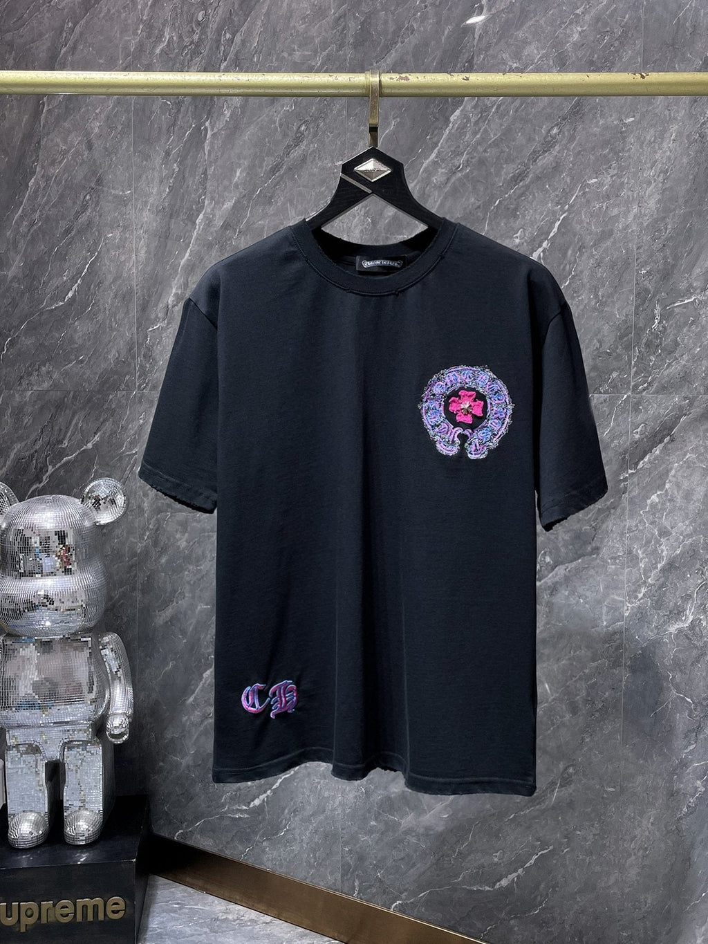 Chrome Hearts Horseshoe Cross Embroidered T-Shirt