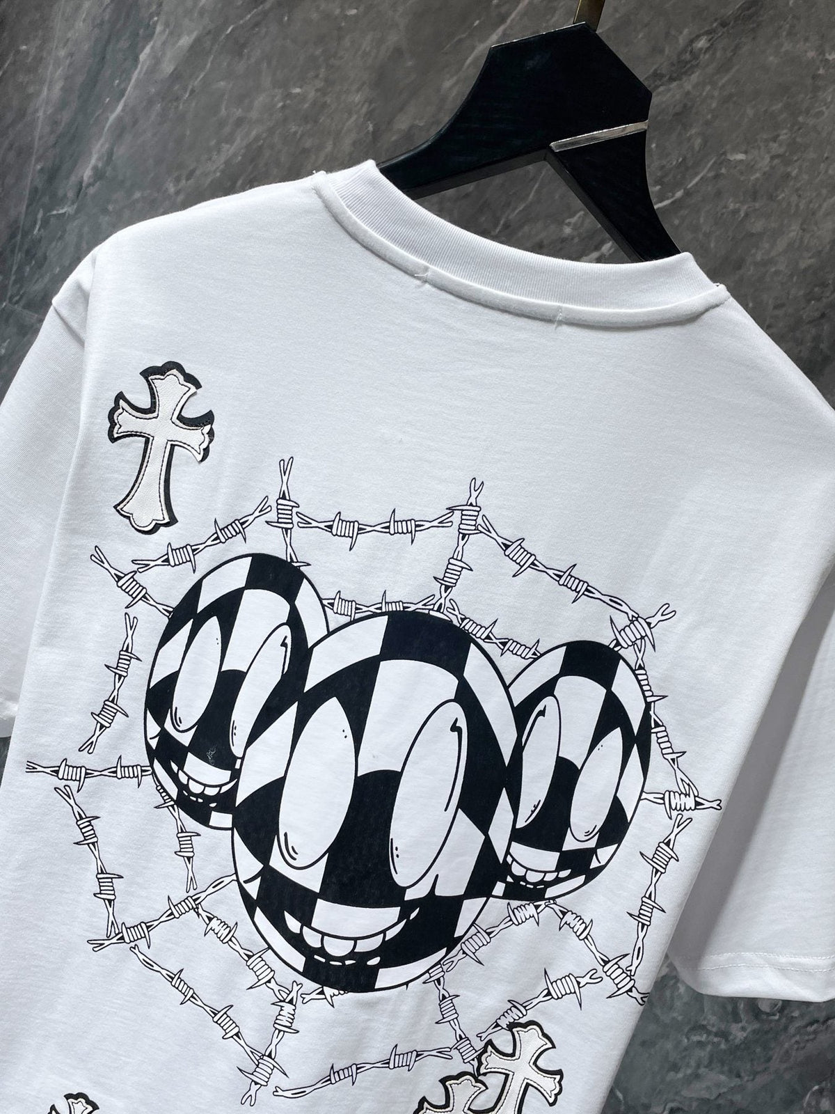 Chrome Hearts Cross & Barbed-Wire Graphic T-Shirt
