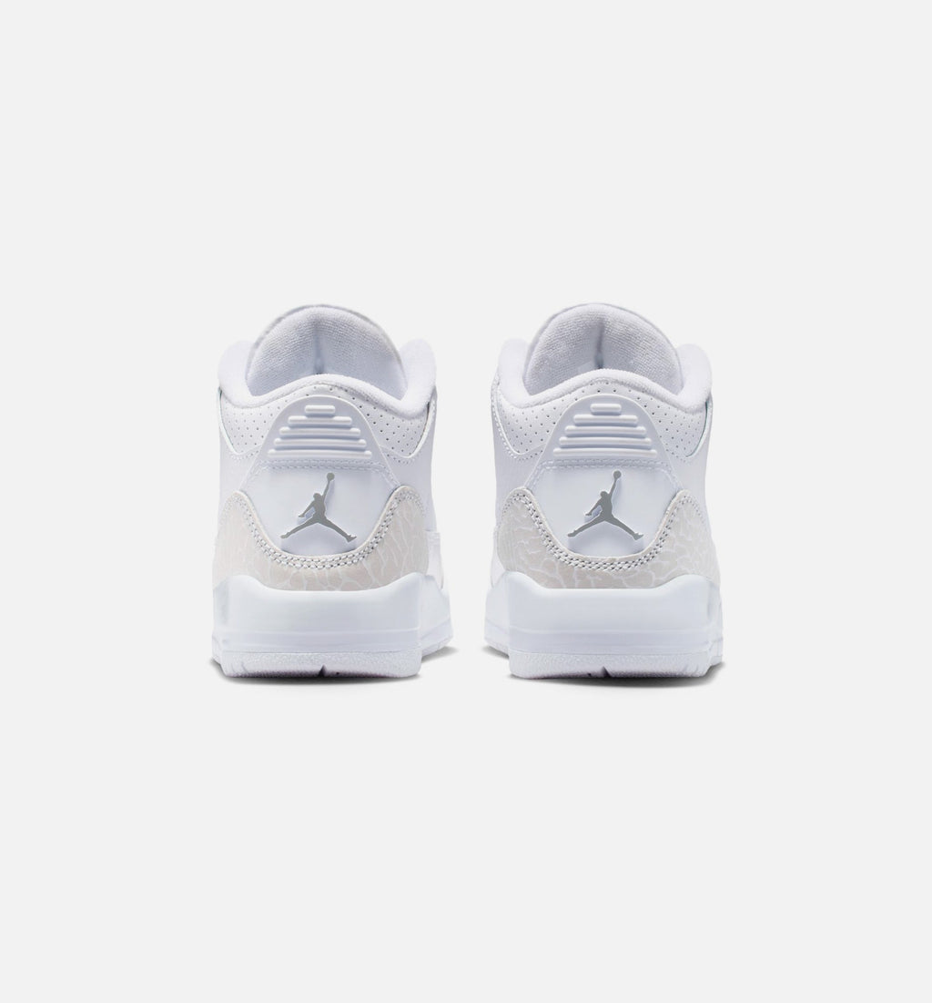 Air Jordan 3 Retro White and Silver Preschool Lifestyle Shoe
