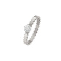 CHAUMET BEE LOVE RING SILVER 1 DIAMOND