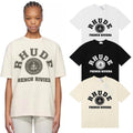 Rhude T-shirts French Cote d'Azur Printed Cotton Casual Short Sleeves Men and Women
