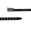 Y2K Dark Flame Metal Buckle Leather Belt Eyelet Studded Punk Waist