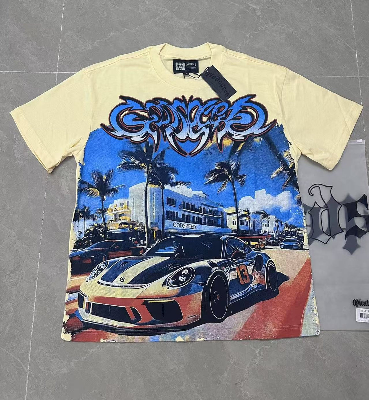 Godspeed Eye Sun Car Palm Graphic T-Shirt