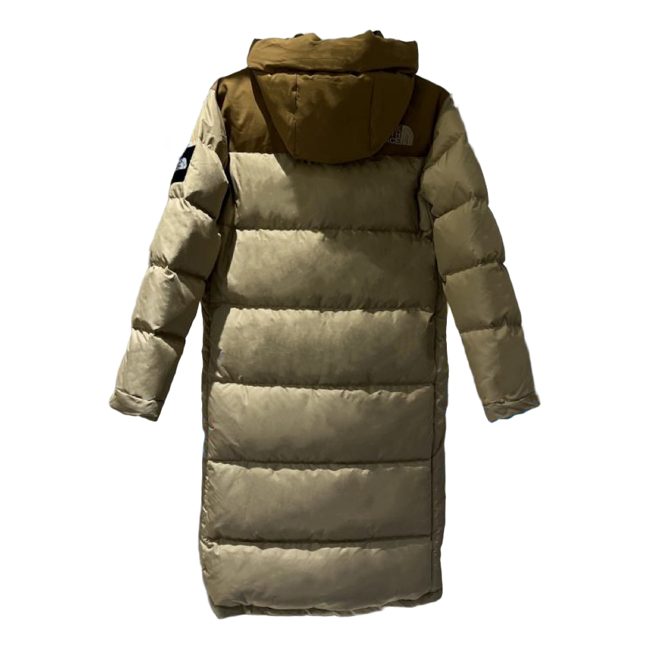 The North Face Color-Block Hooded Long Puffer Coat | Tan | Premium Down