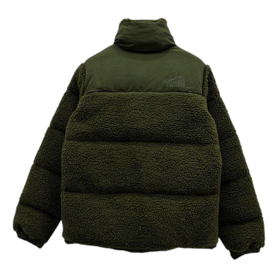 The North Face Fleece-Panel Stand-Collar Puffer Jacket | Olive