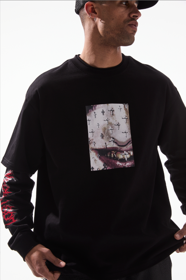 RTA Black Cross Grillz Tee