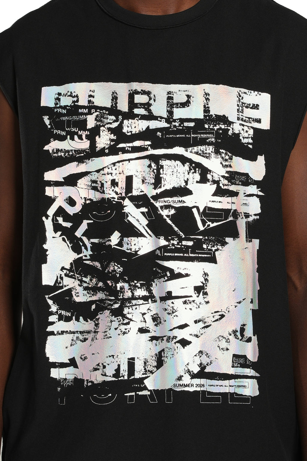 Purple Brand Textured Sleeveless Tee