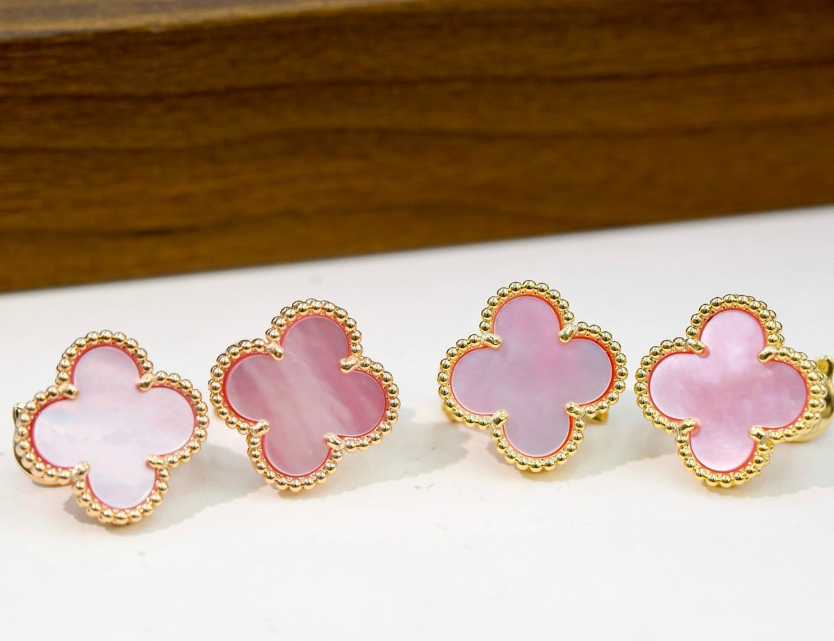 Van Cleef & Arpels-Style Clover Stud Earrings