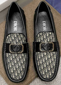 Dior Men's Gray Patterned Loafers