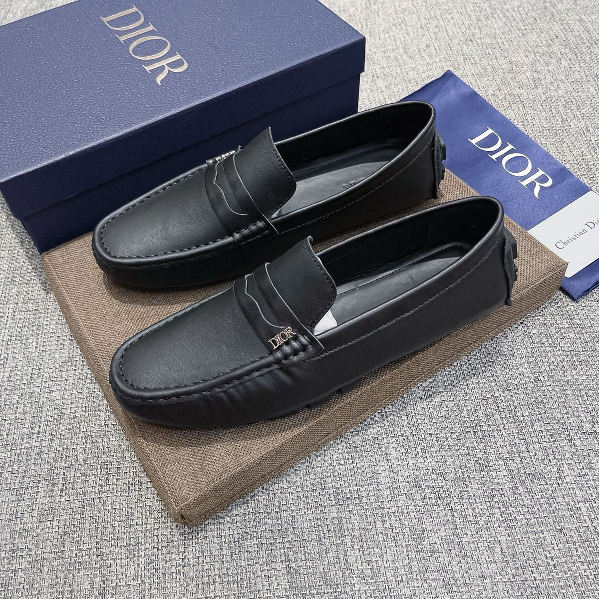 Dior Men's Black Moc-Toe Loafers