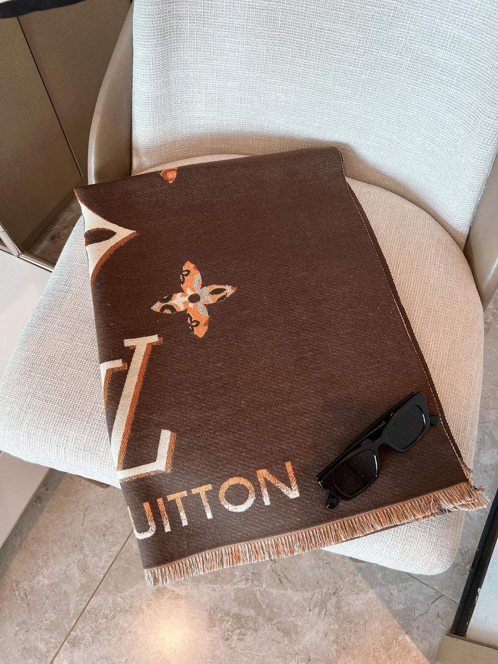 Louis Vuitton Monogram Fringed Shawl