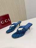 Gucci Women's Blue Monogram Slingback Sandals