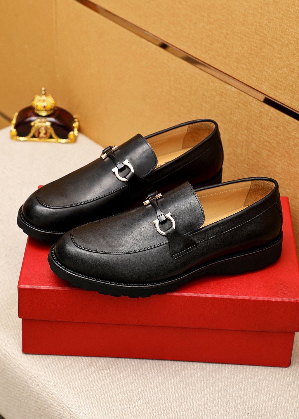 Ferragamo Black Buckle Loafers - Lugged Outsole
