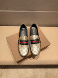 Gucci Men's Beige Web Loafers