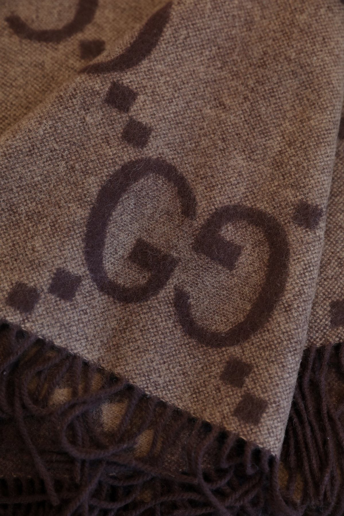 Gucci Brown Fringed Poncho