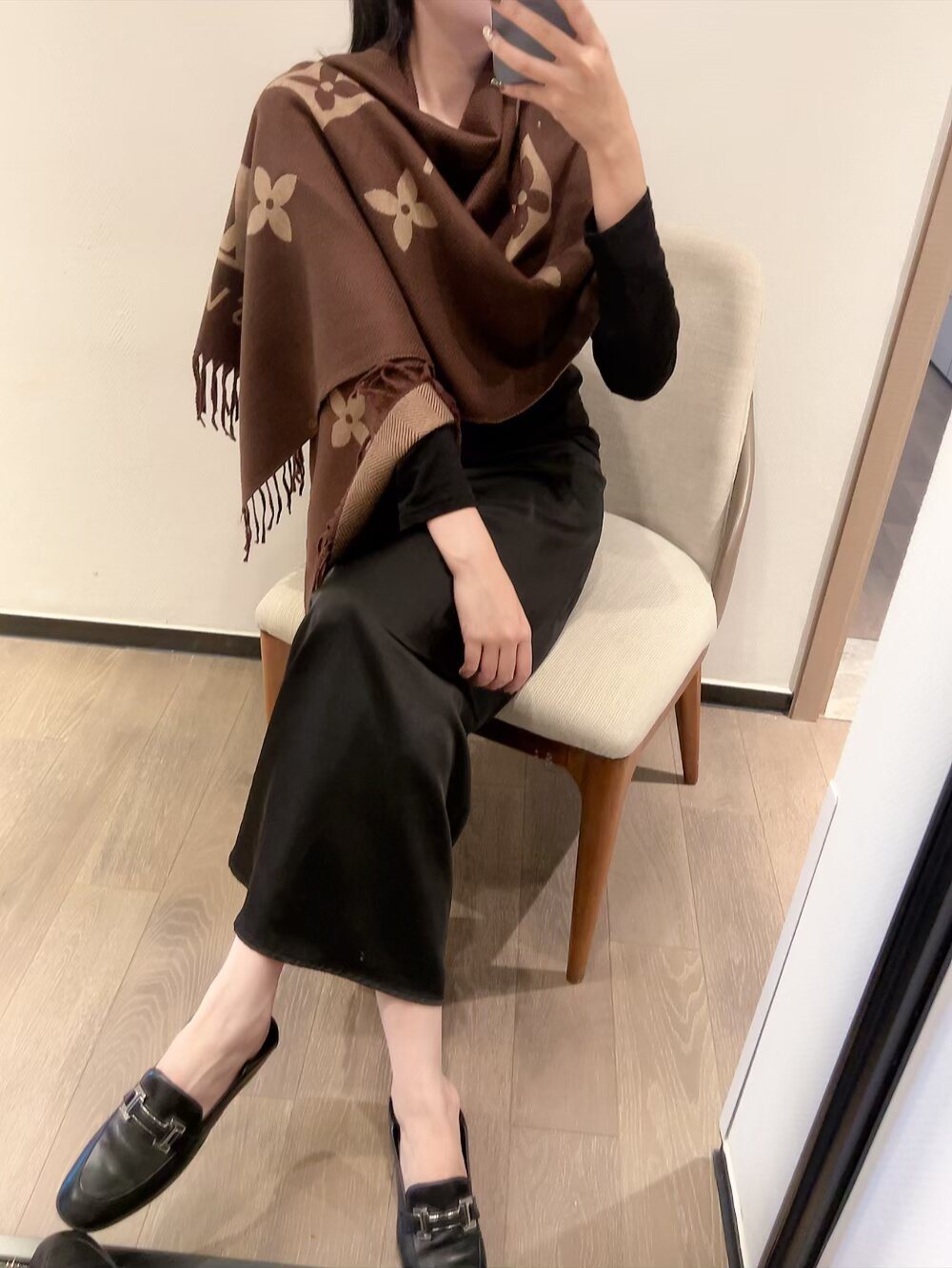 Louis Vuitton Fringed Monogram Scarf