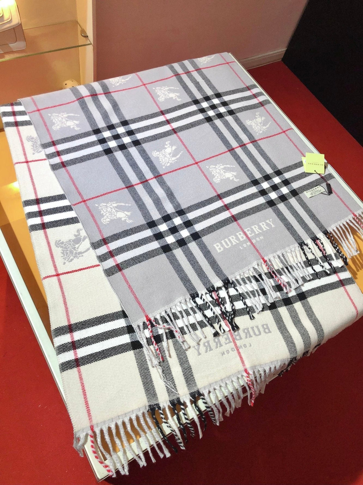 Burberry Plaid Fringed Scarf
