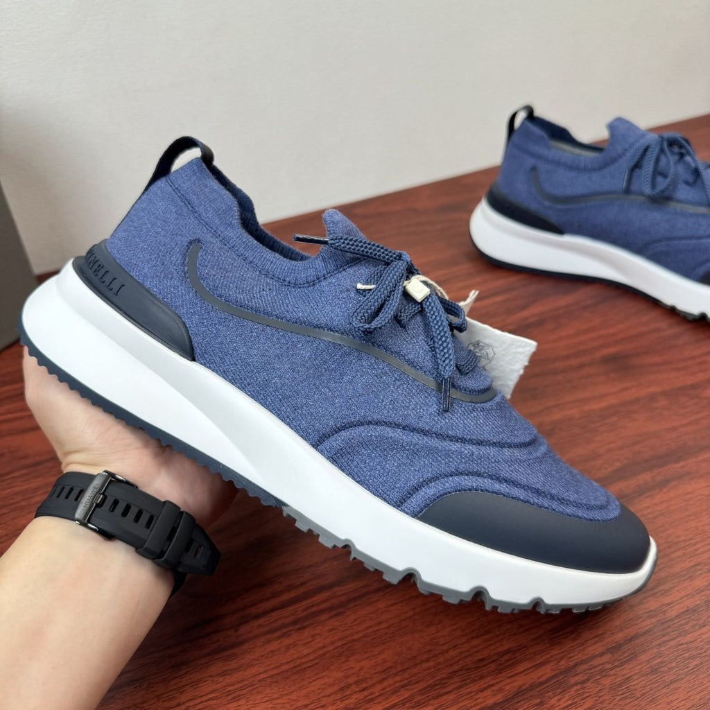 Brunello Cucinelli Men's Knit Sneakers