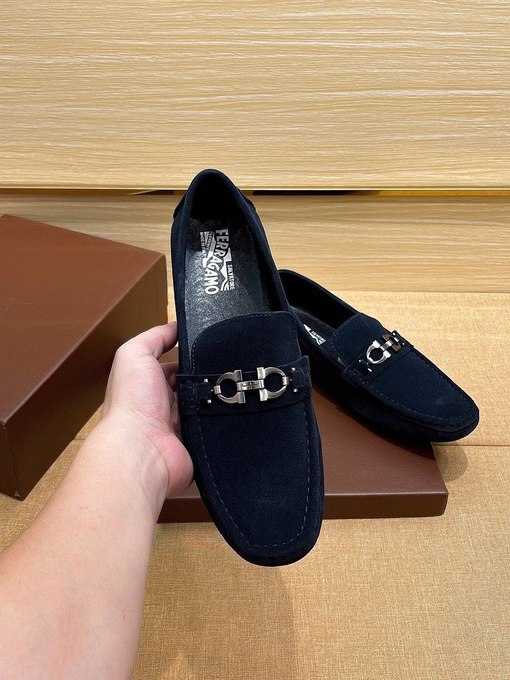 Ferragamo Men's Bit Loafers - Moc-Toe Stitching